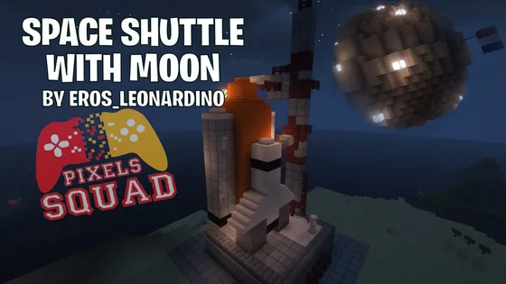 Modern Space Shuttle and Moon Display Minecraft schematic