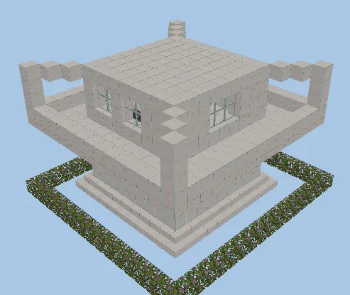 Modern Two-Story Quartz Home Minecraft schematic