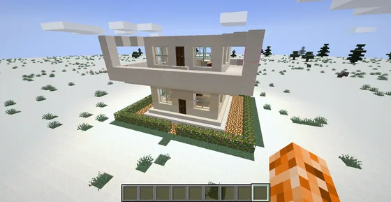 Modern Two-Story Quartz Home Minecraft schematic