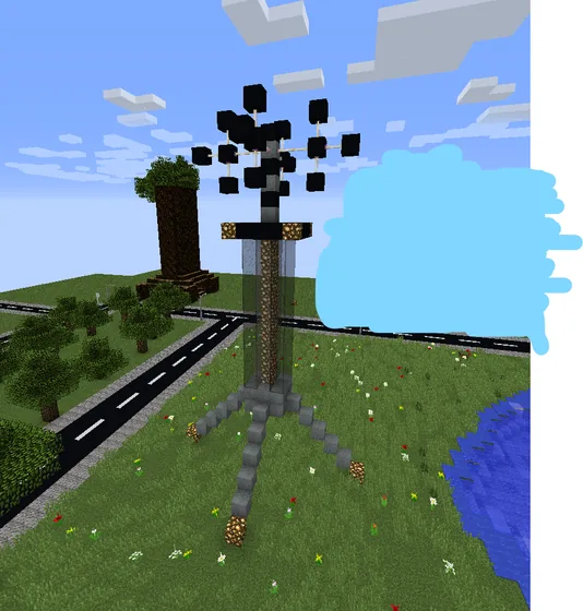 Modern Wi-Fi Station Tower Minecraft schematic
