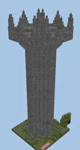Mossy Cobblestone Tower Minecraft schematic preview