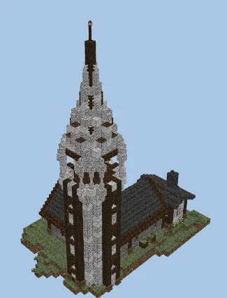 Mountain Base with Lookout Tower Minecraft schematic