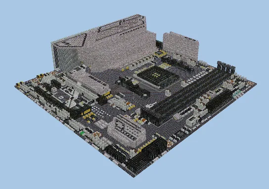 MSI MAG B550M Mortar Max Wifi Motherboard Minecraft schematic preview