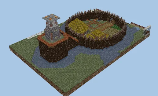 Native American Village with Watchtower Minecraft schematic