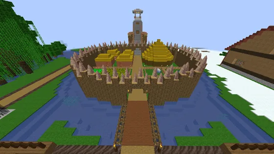 Native American Village with Watchtower Minecraft schematic