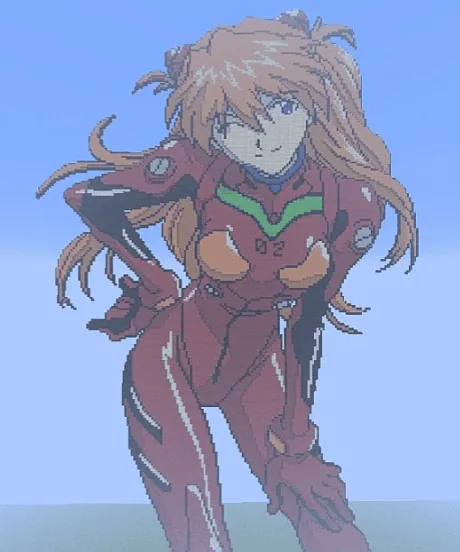 Neon Genesis Evangelion Asuka Statue Minecraft schematic