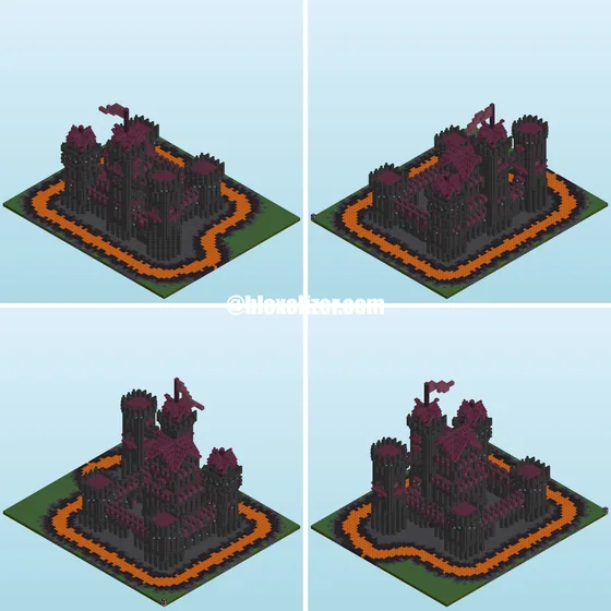 Nether Castle Structure Minecraft schematic