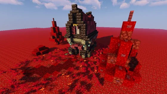 Nether Fantasy House Build Minecraft schematic