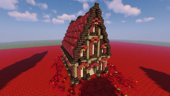 Nether Fantasy Library Structure Minecraft schematic