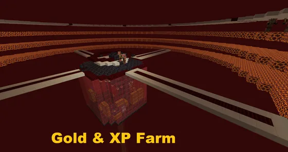 Nether Gold and XP Farm Minecraft schematic