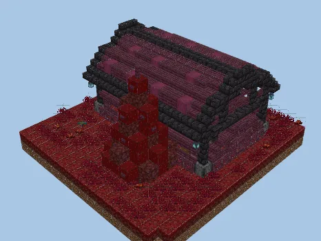Nether Hoglin Stable Fantasy Build Minecraft schematic preview