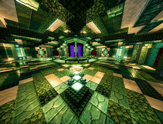 Nether Hub Transportation Base Minecraft schematic
