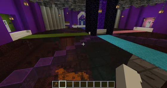 Nether Hub with Glass Floors Minecraft schematic
