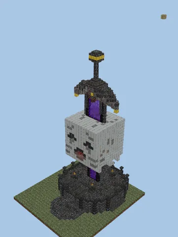 Nether Portal Sword Build Minecraft schematic