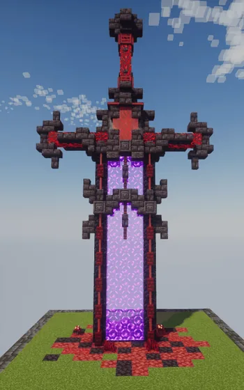Nether Sword Portal Build Minecraft schematic