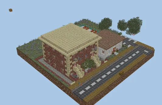 New York Style Townhouses With Pool Minecraft schematic
