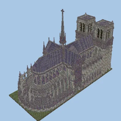 Notre Dame Cathedral Replica Minecraft schematic preview