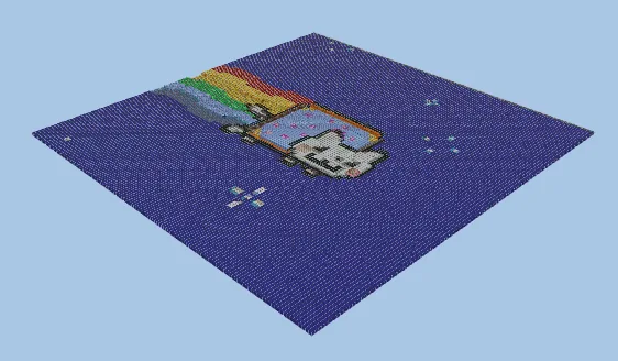 Nyan Cat Pixel Art Map Minecraft schematic preview