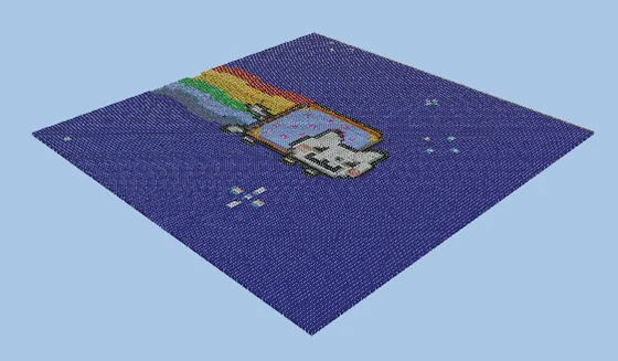 Nyan Cat Pixel Art Map Minecraft schematic