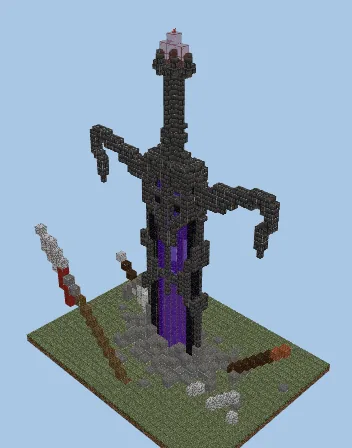Obsidian Sword Structure Minecraft schematic