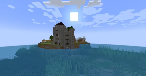 Ocean Island Castle Structure Minecraft schematic