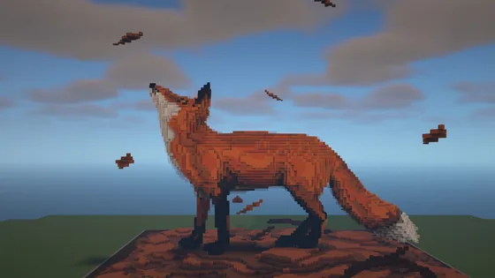 Organic Fox Sculpture Minecraft schematic