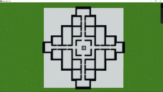 Organized 5x5 Chunk Floorplan Layout Minecraft schematic