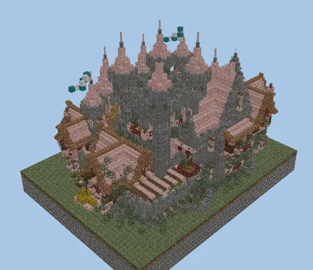 Overgrown Castle With Interior Minecraft schematic preview