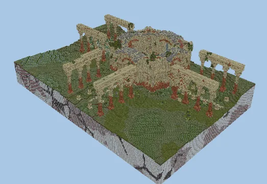 Overgrown Temple Ruins Structure Minecraft schematic