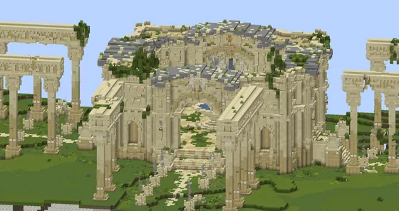 Overgrown Temple Ruins Structure Minecraft schematic