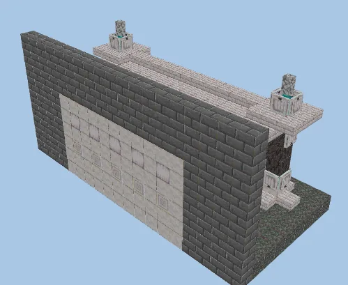 Pale Wood Trading Hall Structure Minecraft schematic