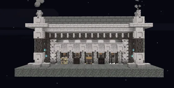 Pale Wood Trading Hall Structure Minecraft schematic