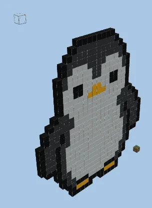 Penguin Pixel Art Design Minecraft schematic