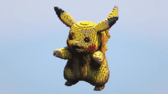 Pikachu Pixel Art Statue Minecraft schematic