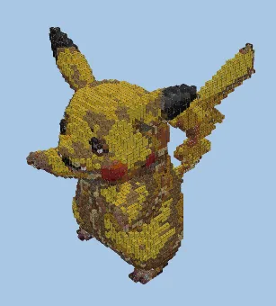 Pikachu Pixel Art Statue Minecraft schematic