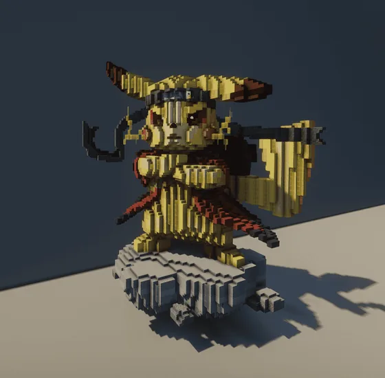 Pikachu Statue For Dragon Egg Display Minecraft schematic