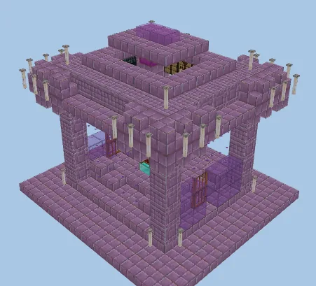Purple House with Windows Minecraft schematic