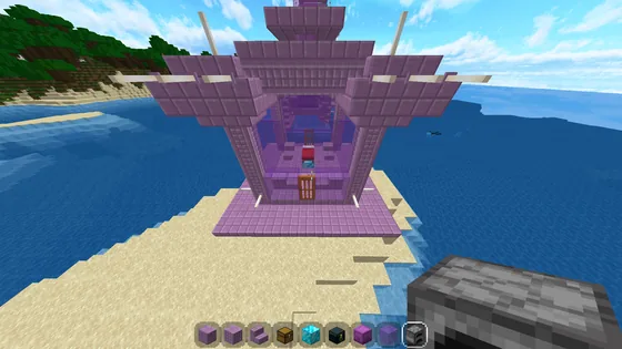 Purple House with Windows Minecraft schematic