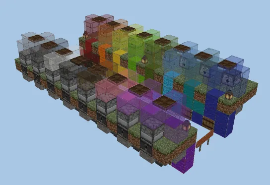 Rainbow Sheep Farm for All Wool Colors Minecraft schematic