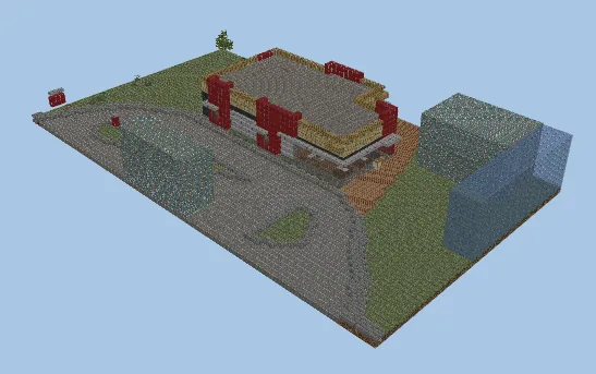 Realistic KFC Restaurant Build Minecraft schematic preview