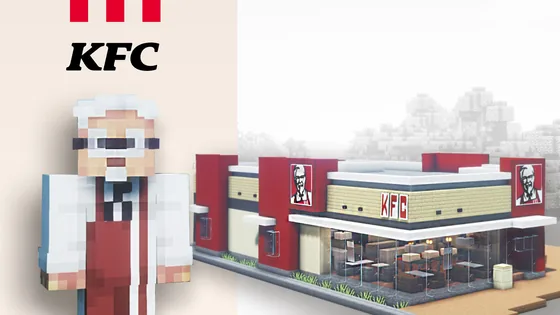 Realistic KFC Restaurant Build Minecraft schematic