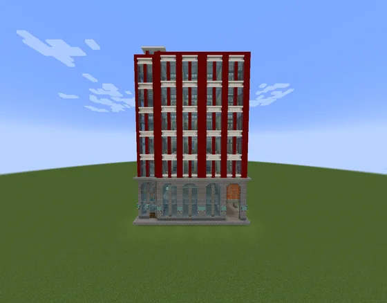 Red Bureaucratic Office Building Minecraft schematic