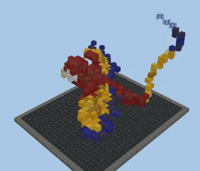 Red Parrot Statue Minecraft schematic