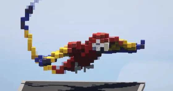 Red Parrot Statue Minecraft schematic