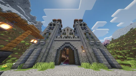 Red Roof Cathedral Structure Minecraft schematic