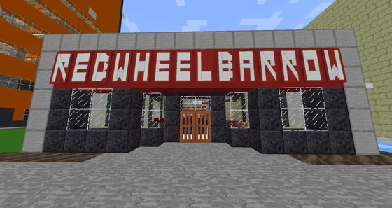 Red Wheelbarrow BBQ Grill House Minecraft schematic