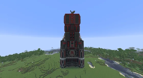 Rocket Tower Sugar Cane Farm Minecraft schematic