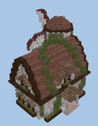 Rustic Hillside Mill House Minecraft schematic