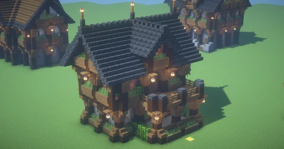 Rustic House Design Minecraft schematic