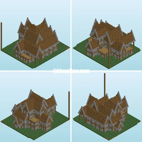 Rustic Mansion Survival House Minecraft schematic